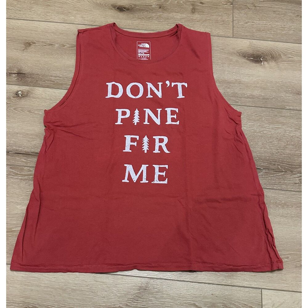 Women's The North Face Graphic Tank Top Don't Pine Fir Me XL EUC